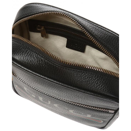 Gucci Print Messenger Bag in Black 523591 0QRAT 8163