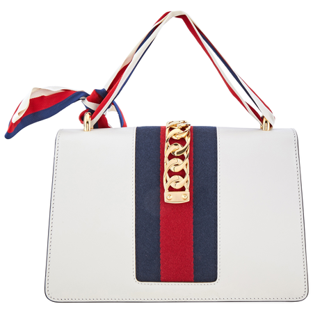 Gucci Sylvie Small Shoulder Bag in White 421882 CVLEG 8605