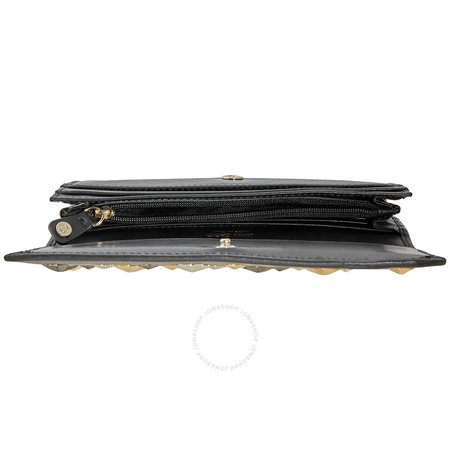 Jimmy Choo Black/Silver Nino Long Yen Mstar Trim Wallet 143 NINO LTU BLACK/METALLIC MIX