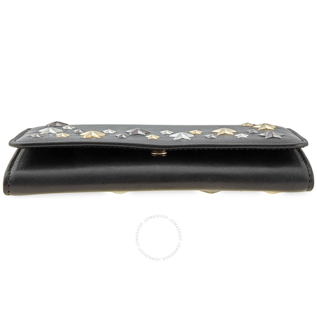 Jimmy Choo Black/Silver Nino Long Yen Mstar Trim Wallet 143 NINO LTU BLACK/METALLIC MIX