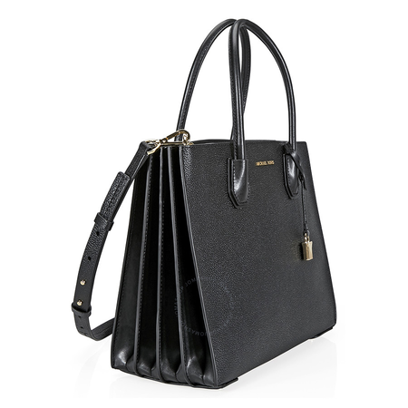 Michael Kors Mercer Large Pebbled Leather Tote - Black 30F8GM9T3T-001