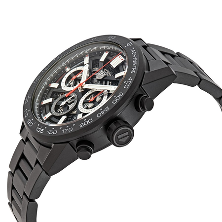 Tag Heuer Carrera Chronograph Automatic Black Skeleton Dial Men's Watch CBG2A90.BH0653