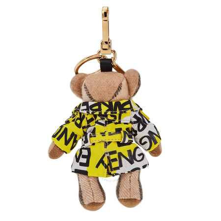 Burberry Thomas Bear Charm in Graffiti Print Trench Coat 8001738