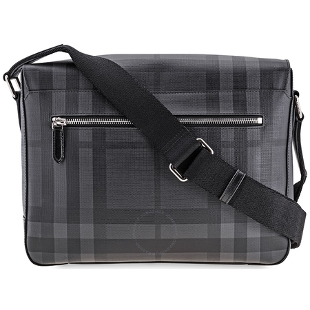 Burberry Men's Medium Leather Trim London Check Messenger Bag 4056888
