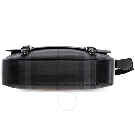 Burberry Men's Medium Leather Trim London Check Messenger Bag 4056888