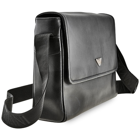 Emporio Armani Men's Leather Messenger Bag Black Sof Saff Messenger W Flap Y4M142-YAQ2E-81072