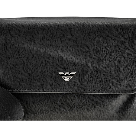 Emporio Armani Men's Leather Messenger Bag Black Sof Saff Messenger W Flap Y4M142-YAQ2E-81072