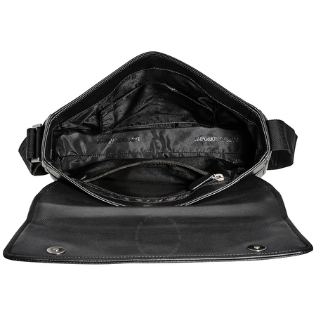 Emporio Armani Men's Leather Messenger Bag Black Sof Saff Messenger W Flap Y4M142-YAQ2E-81072