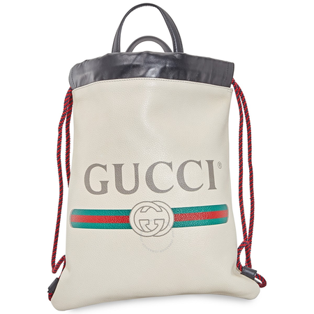 Gucci Logo-Print Drawstring Backpack- White 523586 0GCBT 8821