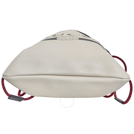 Gucci Logo-Print Drawstring Backpack- White 523586 0GCBT 8821
