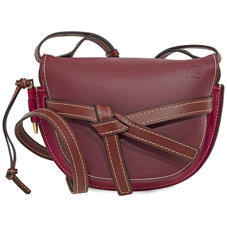 Loewe Ladies Burgundy Gate Small Bag 321.54.T20.7743