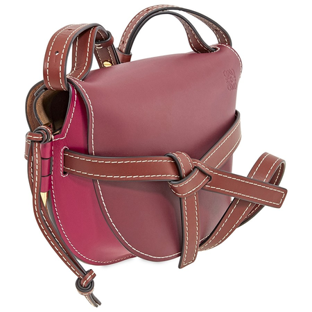 Loewe Ladies Burgundy Gate Small Bag 321.54.T20.7743