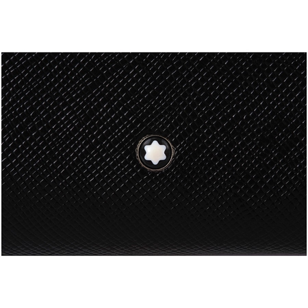 Montblanc Sartorial Black Leather 2 Pen Pouch Zip Top 116766