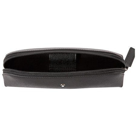 Montblanc Sartorial Black Leather 2 Pen Pouch Zip Top 116766