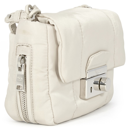 Prada Open Box -  Quilted Fabric Crossbody - Ivory 1BH990F0304
