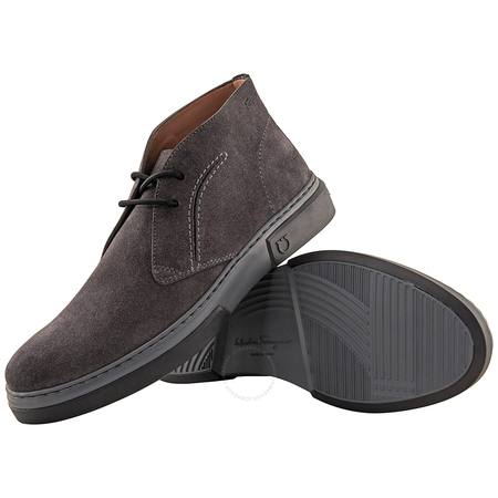 Ferragamo Men's Alder Dark Grey Chukka Boots 02B338 704412