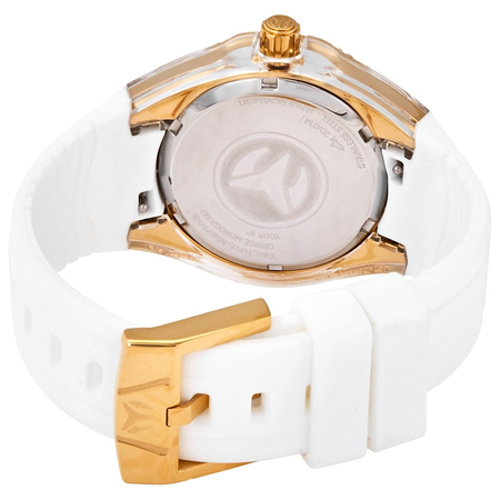 Technomarine Cruise Monogram Gold Dial White Silicone Unisex Watch TM-115061