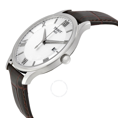 Tissot Tradition Silver Dial Brown Leather Men's Watch T063.610.16.038.00