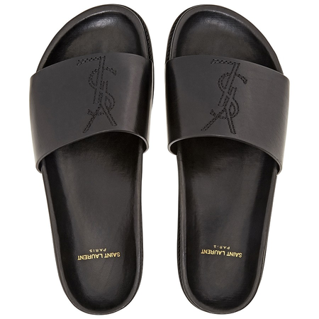 Saint Laurent Men's Black Leather Sandal 510436 BDA00 1000