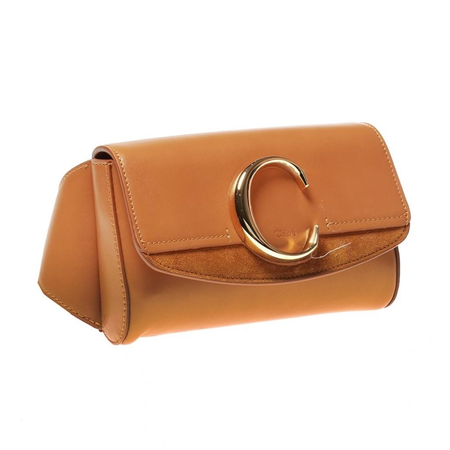 Chloe C Leather Belt Bag With Logo in Brown CHC19US195A37211