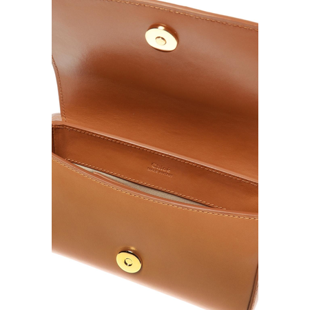 Chloe C Leather Belt Bag With Logo in Brown CHC19US195A37211