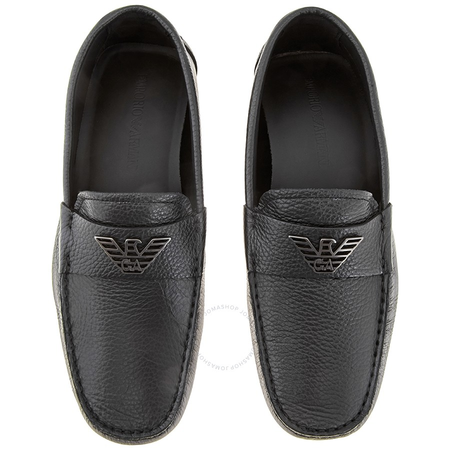Emporio Armani Men's Black Metal Eagle Loafer X4B064-XC542-000