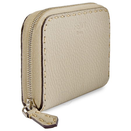 Fendi Ladies Beige Leather Zip Around Wallet 8M0313-SFR-F04Y9