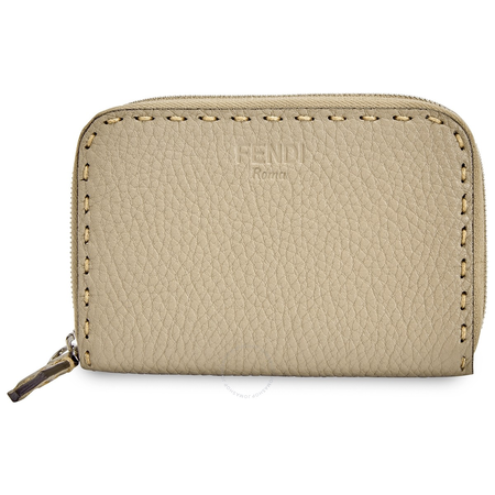 Fendi Ladies Beige Leather Zip Around Wallet 8M0313-SFR-F04Y9