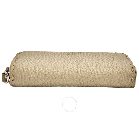 Fendi Ladies Beige Leather Zip Around Wallet 8M0313-SFR-F04Y9