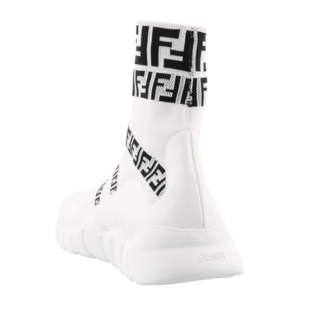 Fendi Men's Italian Luxury Shoes Sneaker Ff White Fd Hightp Ff Knit Snakrs 7E1163-A3XH-F0Z5V