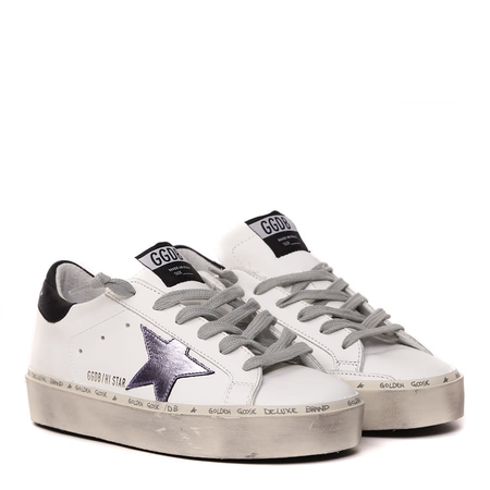 Golden Goose Deluxe Brand Hi Star Ladies White & Metallic Sneakers G36WS945M2