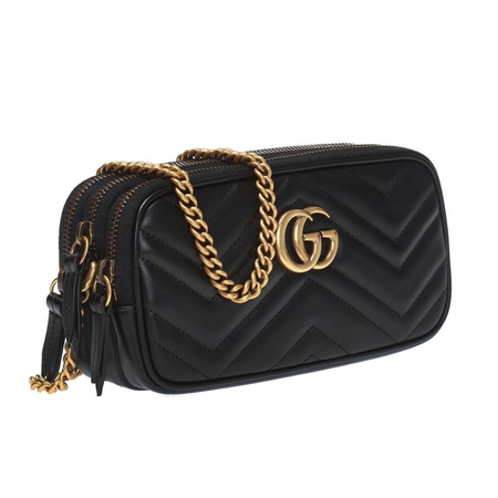 Gucci Ladies GG Marmont Mini Chain Bag in Black 546581 DTDCT 1000