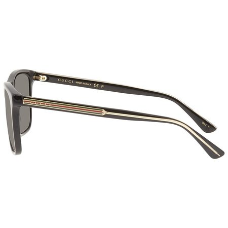 Gucci Gucci Grey Polarized Rectangular Men's Sunglasses GG0381S 007 57 GG0381S 007 57