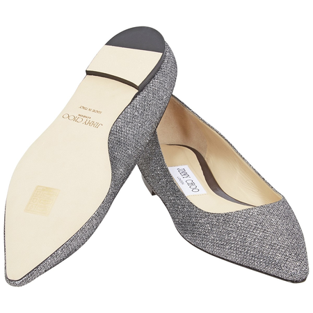 Jimmy Choo 24/7 Romy Lame Glita Flats 247 ROMY FLAT LAG ANTHRAC