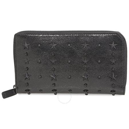 Jimmy Choo Jimmy Choo Carnaby Embossed Star Stud Wallet in Black 183 CARNABY IXS BLACK/BLACK