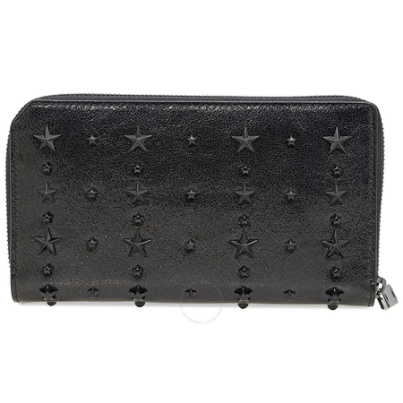 Jimmy Choo Jimmy Choo Carnaby Embossed Star Stud Wallet in Black 183 CARNABY IXS BLACK/BLACK
