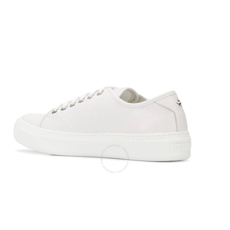 Jimmy Choo White Aiden Lowtop Sneaker 183 AIDEN EJL WHITE