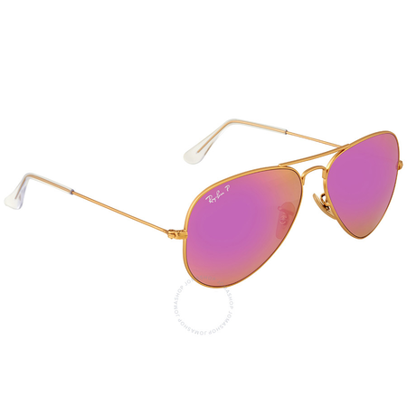 Ray Ban Aviator Polarized Cyclament Flash Sunglasses RB3025 112/1Q 58 RB3025 112/1Q 58