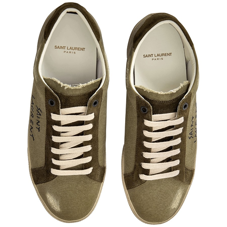 Saint Laurent Court Classic SL/06 Sneakers In Embroidered Destroyed Canvas 549403 93B10 3360