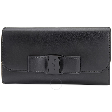 Ferragamo Salvatore  Ladies Vara Bow Continental Wallet in Black 22D324 691367
