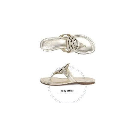 Tory Burch Miller Sandal, Metallic Leather 36540-723