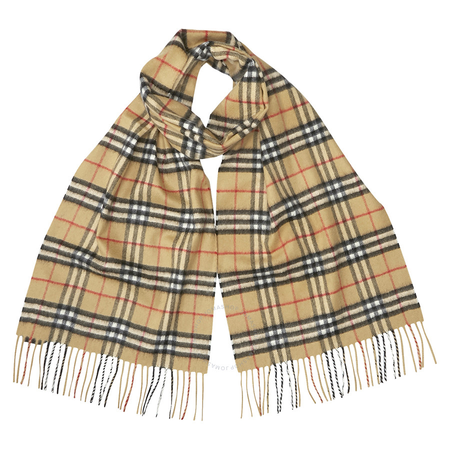 Burberry Classic Vintage Check Cashmere Scarf- Antique Yellow 4073122