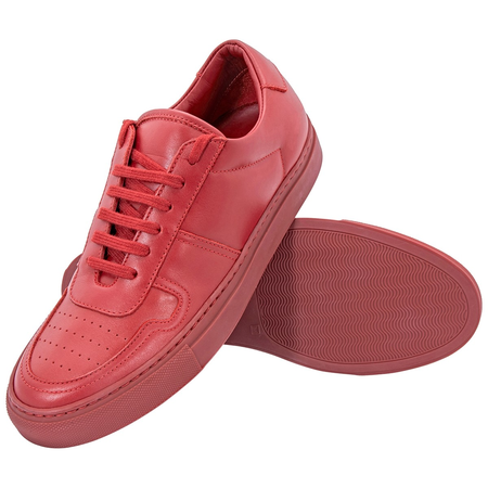 Common Projects Men's Red  Low Top Leather Sneaker 2155 3533