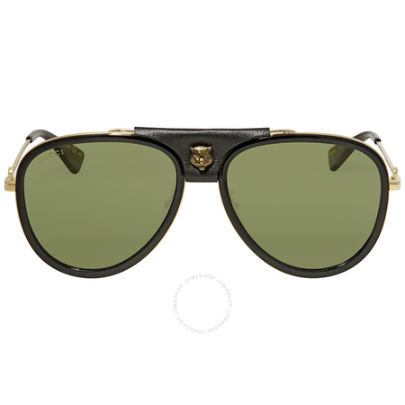 Gucci Green Aviator Sunglasses GG0062S-014 57 GG0062S-014 57