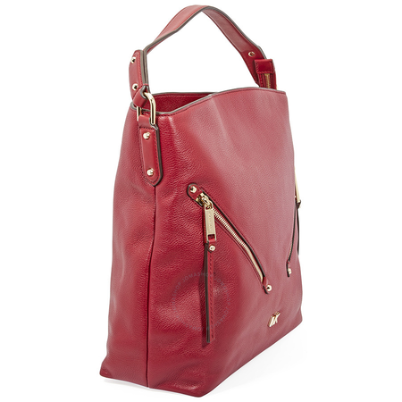 Michael Kors Evie Large Pebbled Leather Shoulder Bag- Maroon 30T8GZUH7L-550