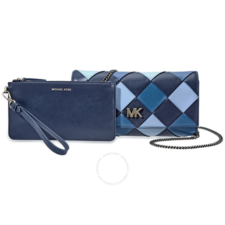Michael Kors Mott Large Woven East West Clutch- Admiral/Multi 30H8BOXC3T-443