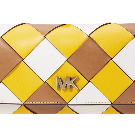 Michael Kors Mott Large Woven East West Clutch-  Jasmine Yellow/Multi 30H8BOXC3T-761