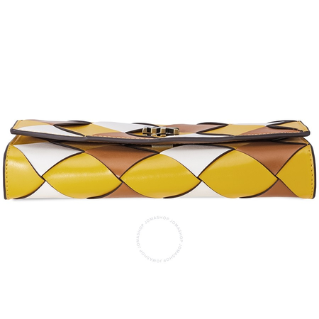 Michael Kors Mott Large Woven East West Clutch-  Jasmine Yellow/Multi 30H8BOXC3T-761