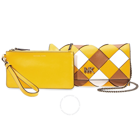 Michael Kors Mott Large Woven East West Clutch-  Jasmine Yellow/Multi 30H8BOXC3T-761