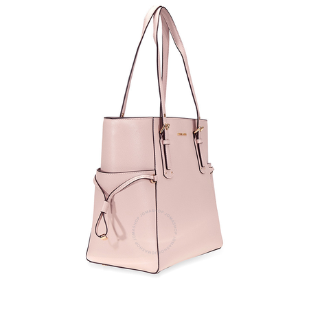 Michael Kors Small Voyager Textured Crossgrain Leather Tote- Soft Pink 30H7GV6T9L-187